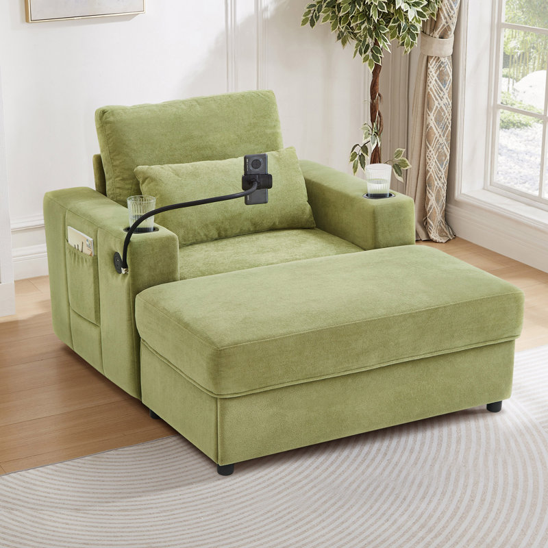 Canapé avec repose-pieds de 42,5 po Keir, Vert