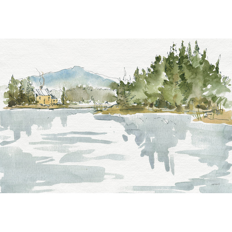 Serene Lake I by Anne Tavoletti - Wrapped Canvas Print, 30cm H x 46cm W