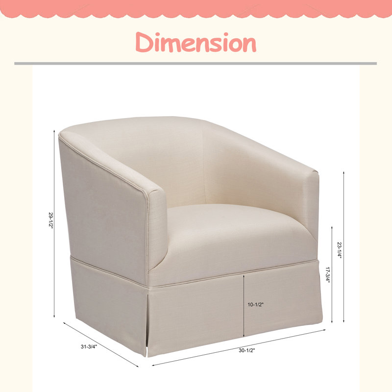 Chaise pivotante à jupe, Blanc