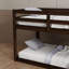 Lit superposé en bois massif, lit superposé simple au sol avec échelle-2101879762