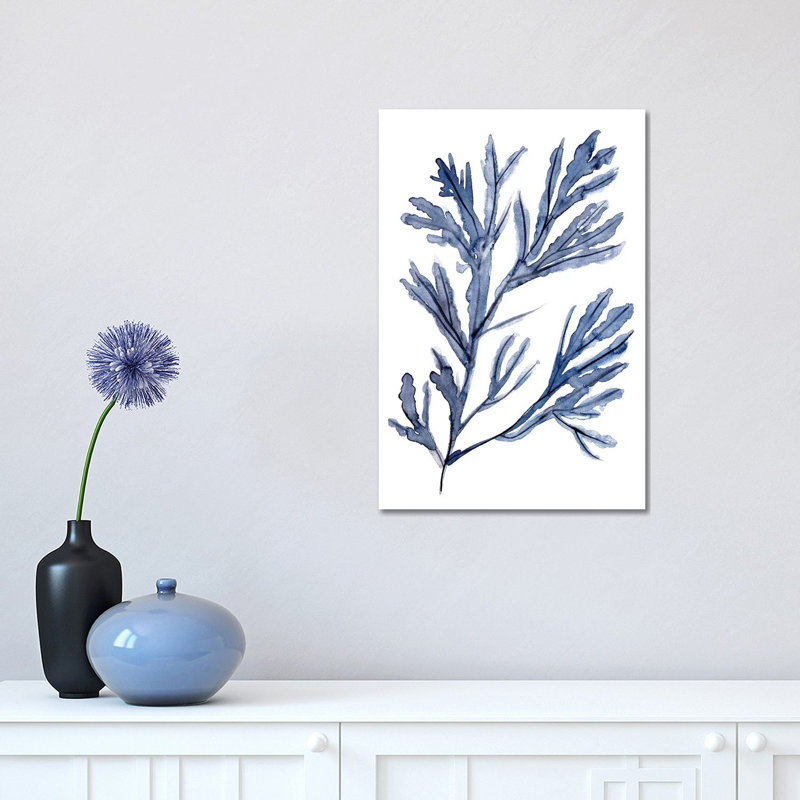 «Seaweed Under Water I» par Melissa Wang - peinture sur toile tendue, H 18 po x l 12 po x P 1,5 po