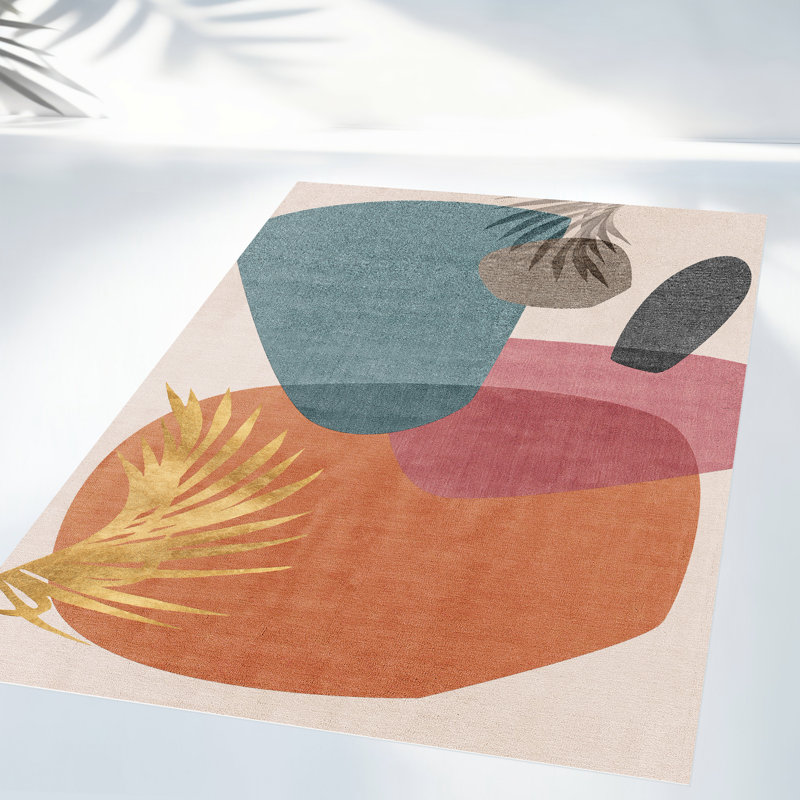 Washtenaw Vinyl Machine Printed Area Rug, Rectangle 3'3.4" x 4'11.1"