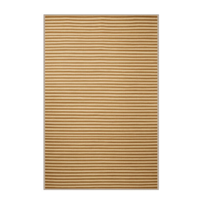 Machine Washable Horizontal Stripes Brown Area Rug