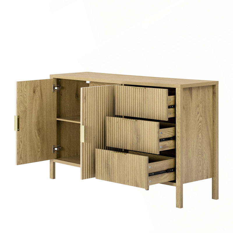 Buffet avec 3 tiroirs Amarilys, Naturel