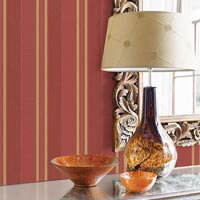 Palazzo 2 Silk Stripe Wallpaper Roll, Red