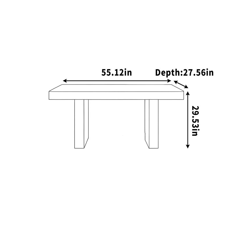 Bureau, salle d'étude, ordinateur personnel, bureau, H 29,53 po x l 55,12 po x P 27,56 po