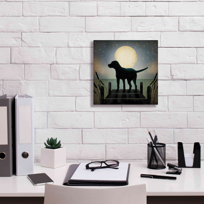 «Moonrise Black Dog» par Ryan Fowler, H 12 po x l 12 po x P 0,75 po
