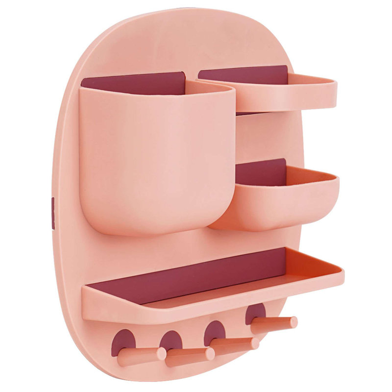 Organisateur flottant pour tablettes de chevet - Support mural autocollant, Rose