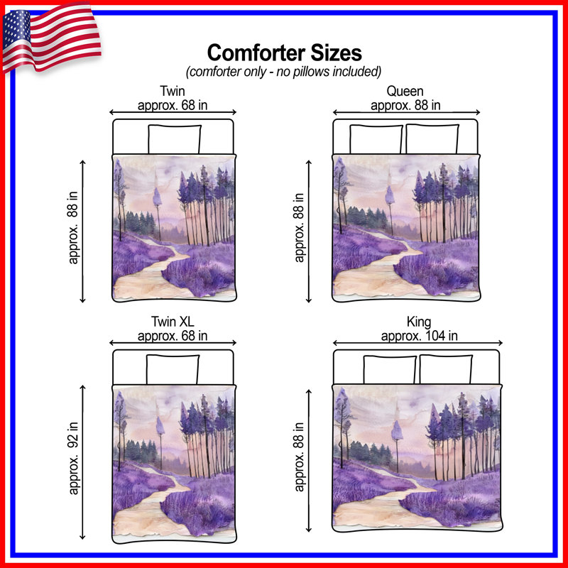 Lavender Forest Path Comforter, Twin