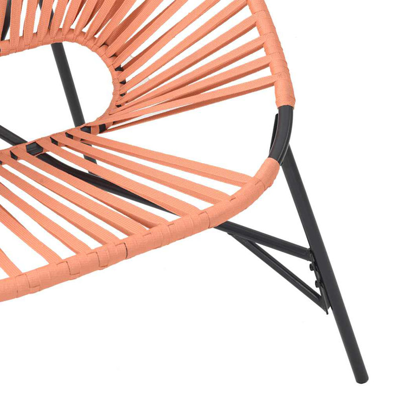 Garden Egg Chair Poly Rattan, Black/Orange