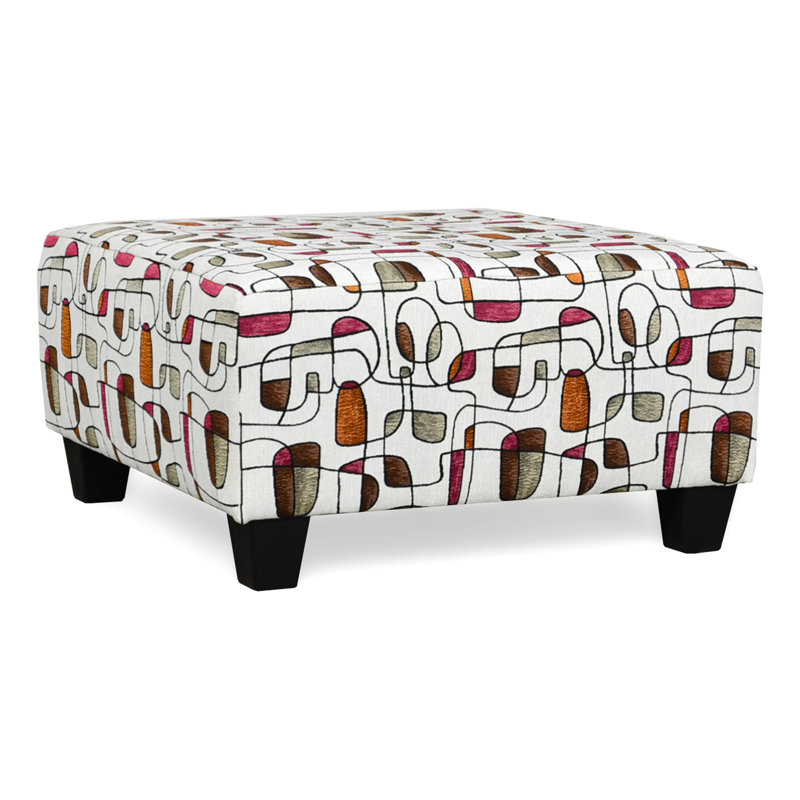 Andrighetti Upholstered Ottoman, Wired Fuschia