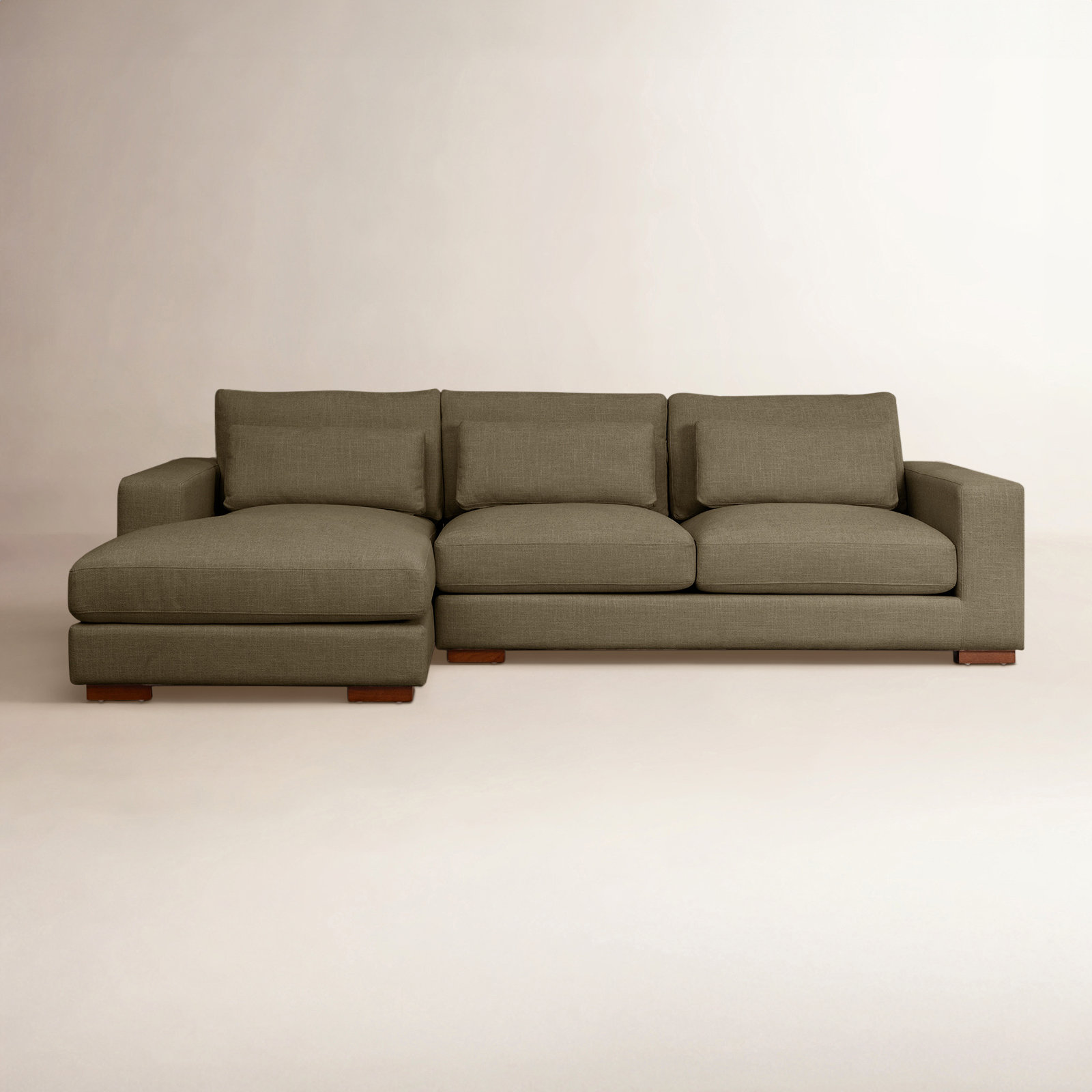 Copley 2-Piece 106.3” Upholstered Sectional, Left Hand Facing, Green Cotton Blend