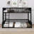 Full XL Over Queen Metal Bunk Bed With Ladder & Safety Guardrails-1699386024