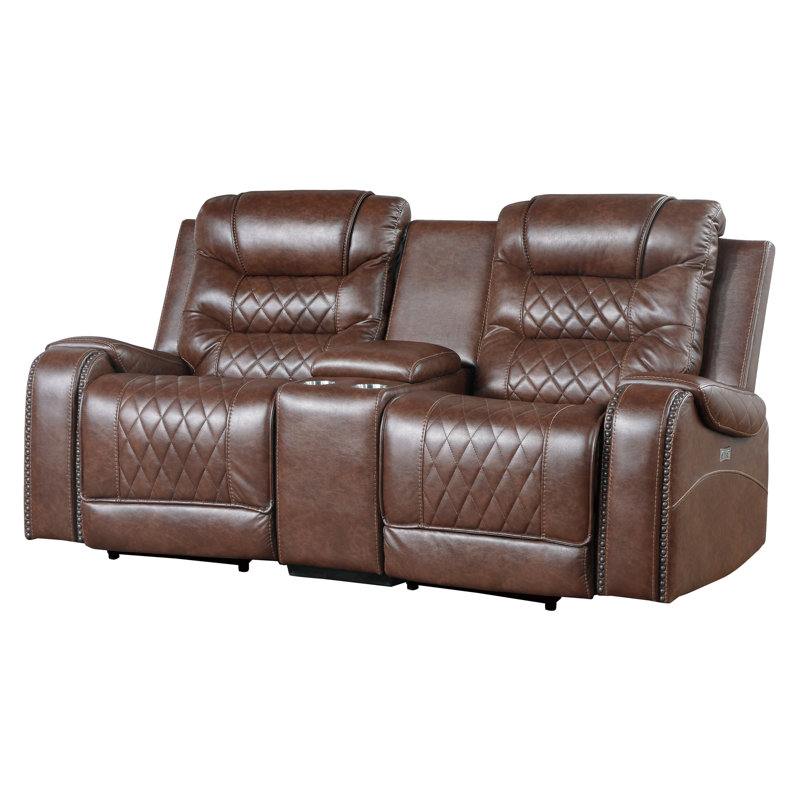 Causeuse inclinable électrique 77,5 po, Brun