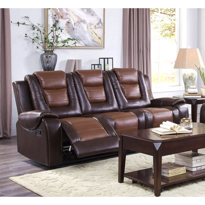 Canapé double inclinable avec porte-gobelets rabattables au centre 1 pièce Mobilier de salon formel Revêtement en similicuir de qualité supérieure
