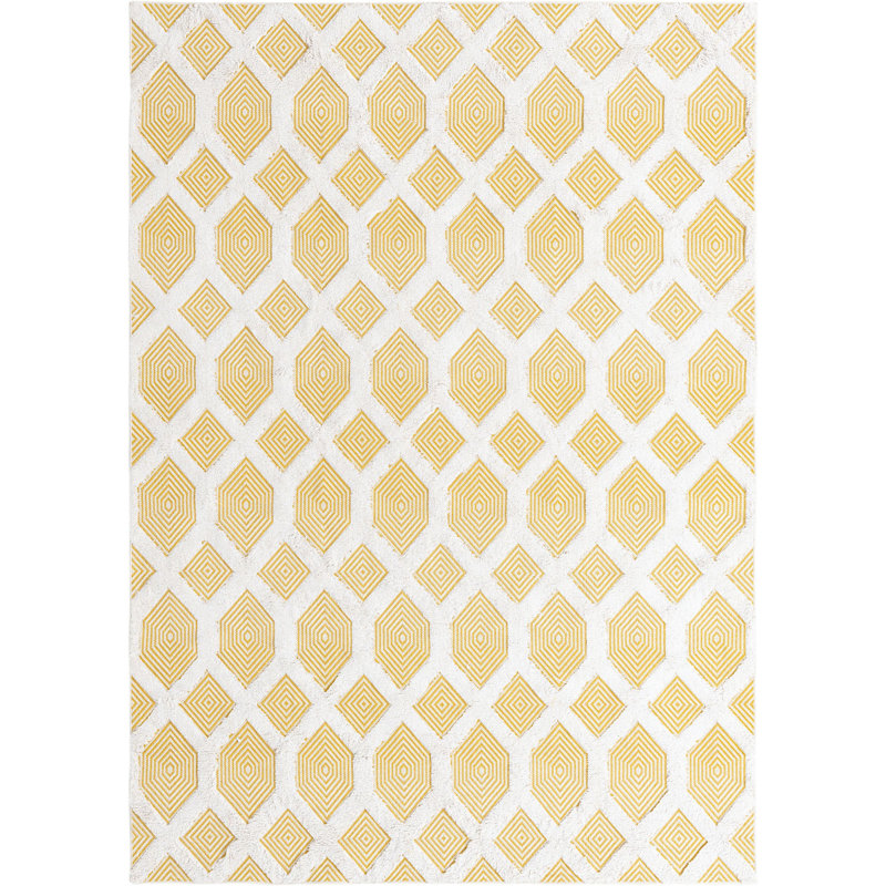 Jordalier Cotton Geometric Indoor Rug, Rectangle 6'4" x 9'