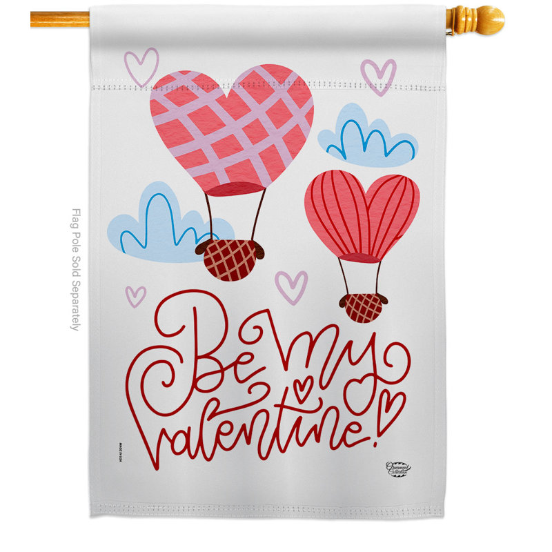 Double Sided 40'' H x 28'' W Polyester Valentine's Day House Flag