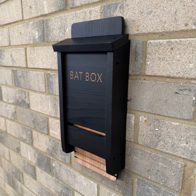 Black Wooden Bat Nesting Roosting Box House (set Of 2)