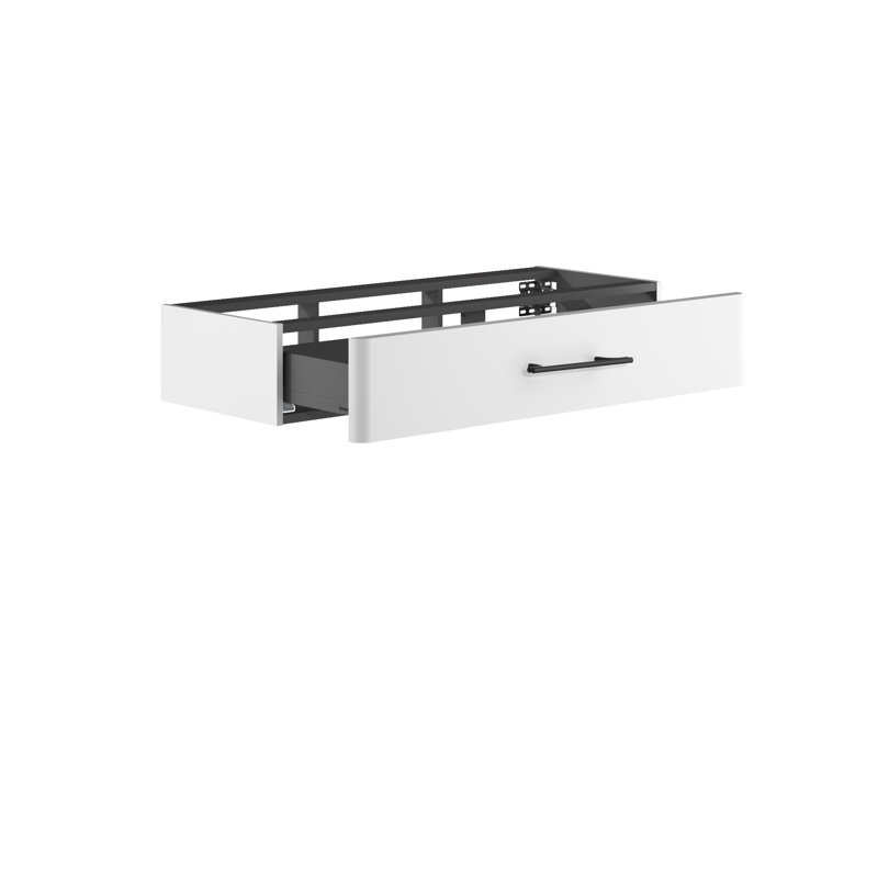 Ashauna 81cm Single Bathroom Vanity Base Only, Pearl Grey Supermatt/Black