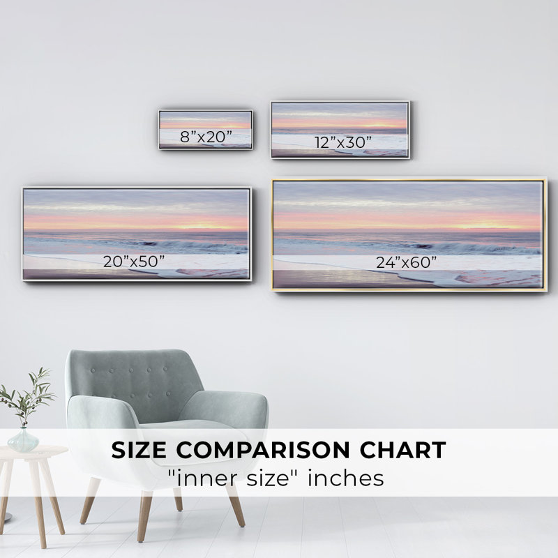 Morning Break II - reproduction sur toile avec cadre flottant, H 24 po x l 60 po x P 1,5 po, Blanc