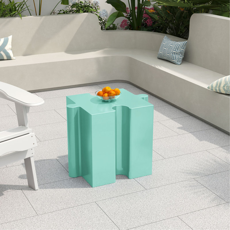 Puzzle Art Side Table/ Modular Concave Edge MGO Table - Buy Singles Or Combine For Custom Layouts/ Indoor & Outdoor