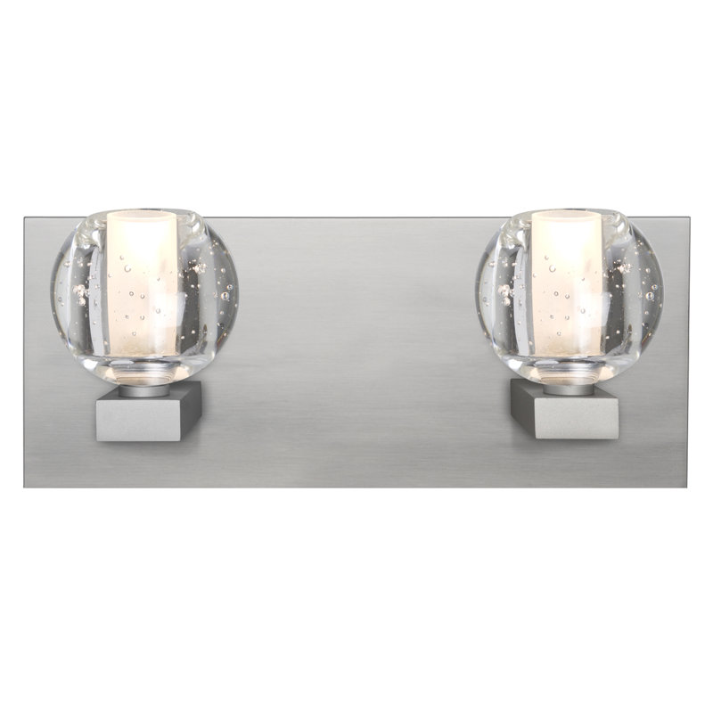 Dayna 2 - Light Dimmable Vanity Light, Satin Nickel, Bubble, Halogen