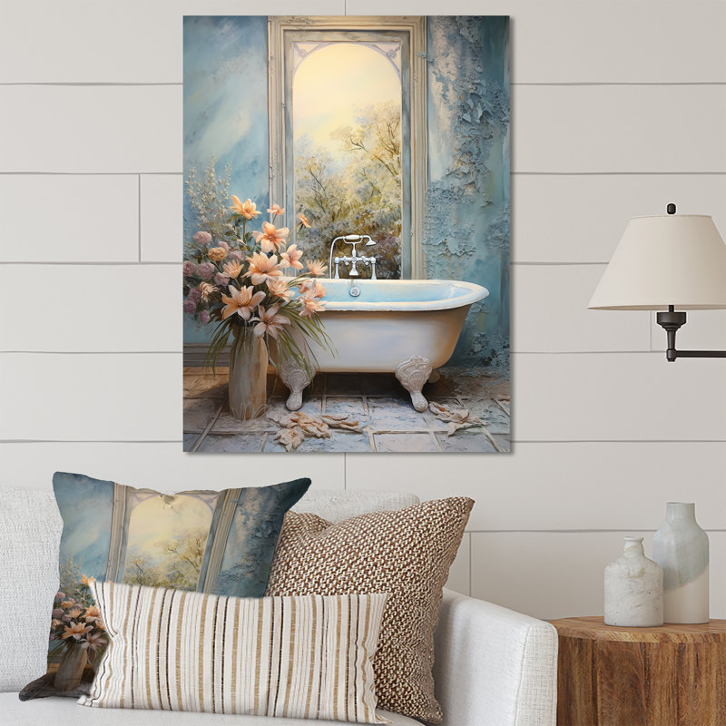 Bathroom Oasis II - Art mural en métal pour salle de bain, H 32 po x l 16 po x P 1 po