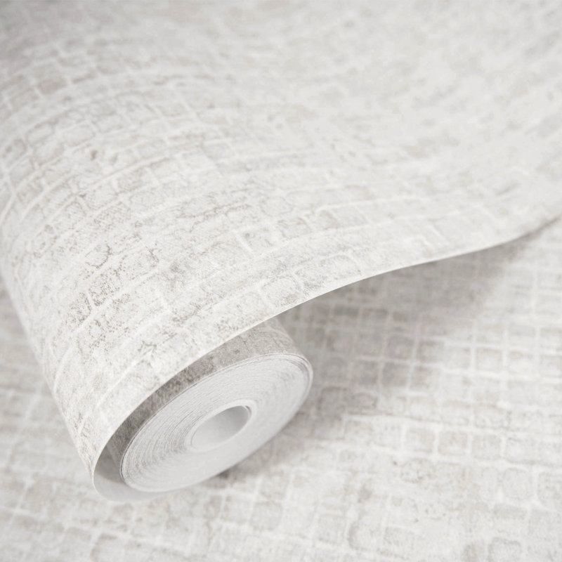 Cerra Collection Ciel Geometric Tile Design Wallpaper Roll, Cream
