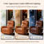 Fauteuil inclinable électrique en cuir véritable à deux moteurs avec appui-tête réglable, accoudoirs évasés et inclinaison zéro gravité à 170 ° (ensemble de 2)-920880909