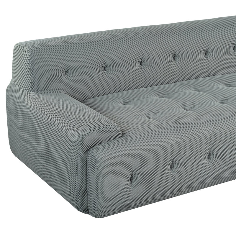 Boneless 107" 2-Piece Modular Sofa Free Combinations, Gray Polyester