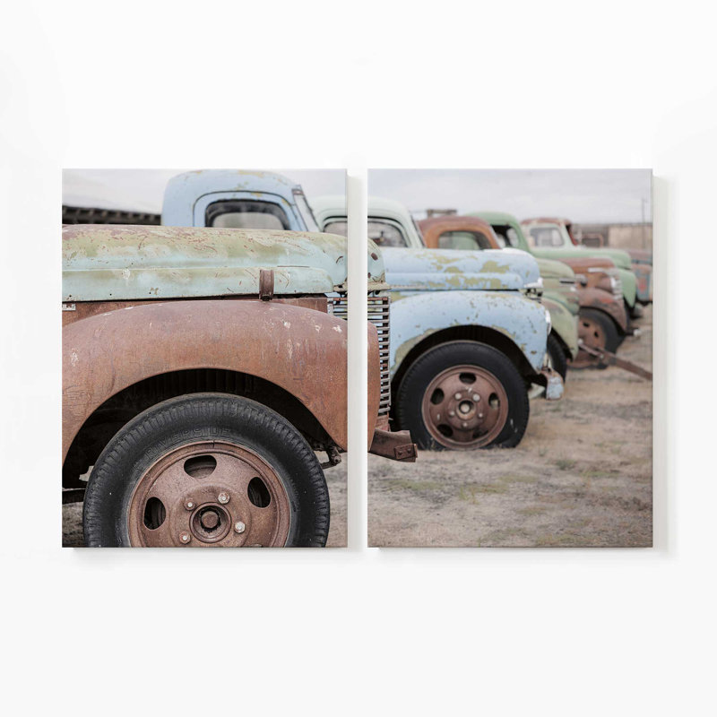 Weathered Wheels Print, Wrapped Canvas, 36" x 54"