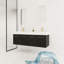 Meuble-lavabo mural avec lavabo, vasque en résine à bords épais