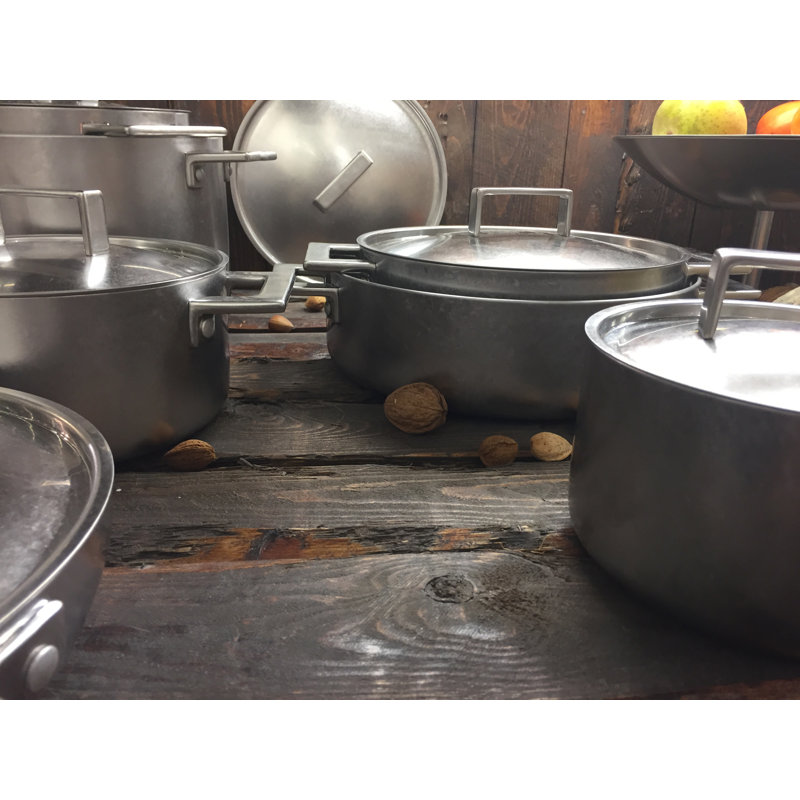 Casserole à 2 mains. avec couvercle en acier inoxydable étain, L 11 po