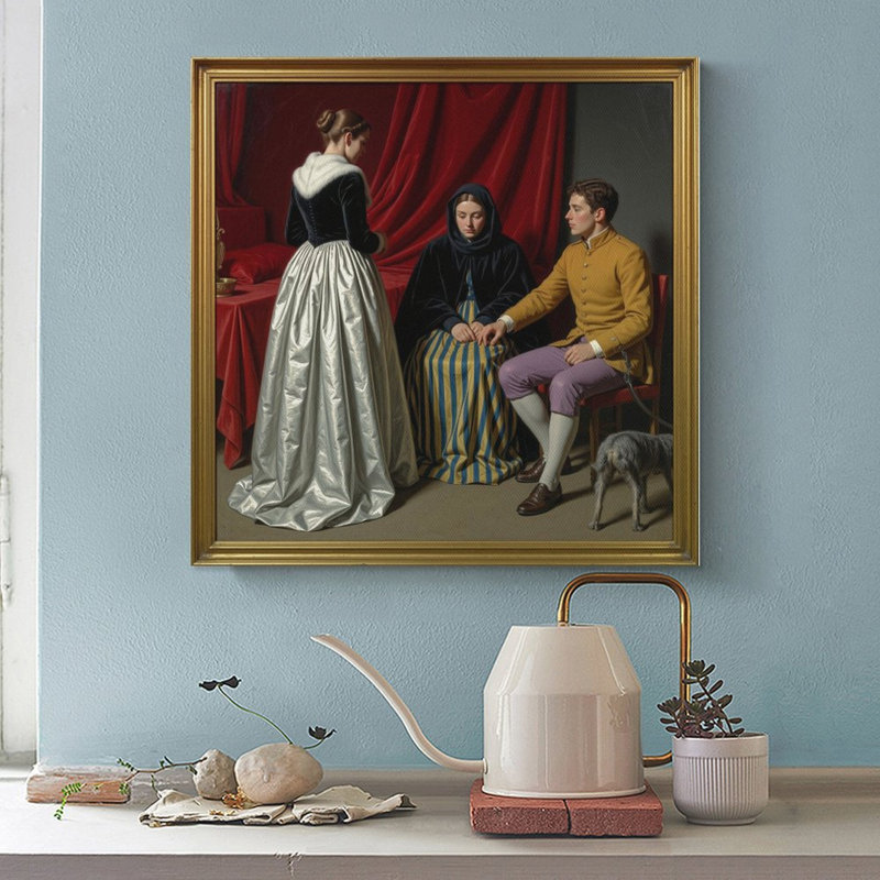Toile, art mural Gallant Conversation-2, affiche rétro, décoration intérieure, 20 x 20 po