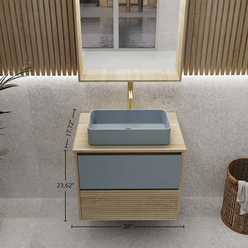 Bathroom Vanity Cabinet CODE Collection by DAX, Blue, 28" W