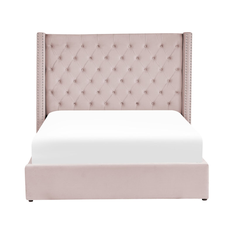 Shala Upholstered Ottoman Storage Bed, Pink, Kingsize (5')