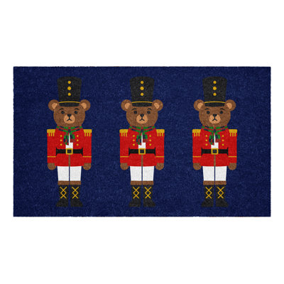Paillasson ours de Noël bleu 17 po x 29 po