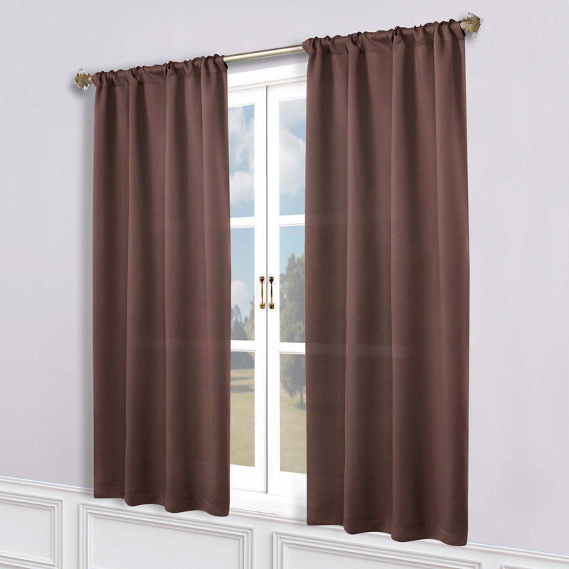 Paire de rideaux obscurcissant avec passe-tringle Moriah Millendon, L 36 po x L 63 po, Brun