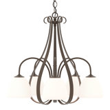 Sweeping Taper 5 - Light Shaded Classic/Traditional Chandelier