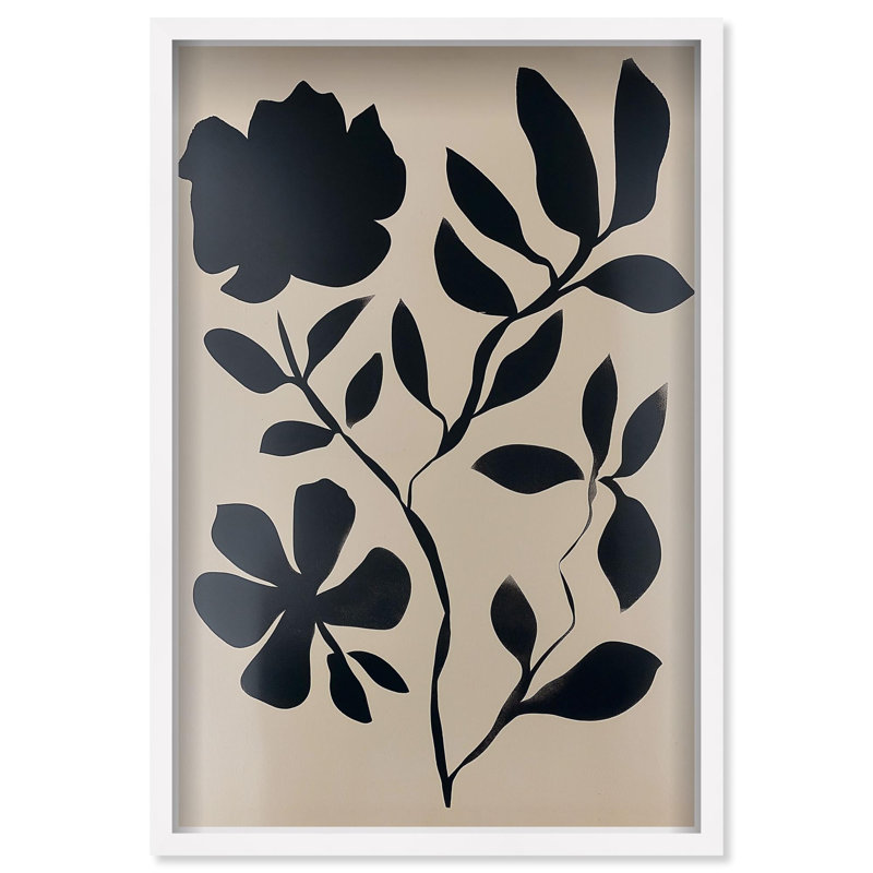 Oliver Gal Cinder Bloom I Floral & Botanical - Luxury Shadowbox Framed Wall Art, 31.5" H x 21.5" W, White