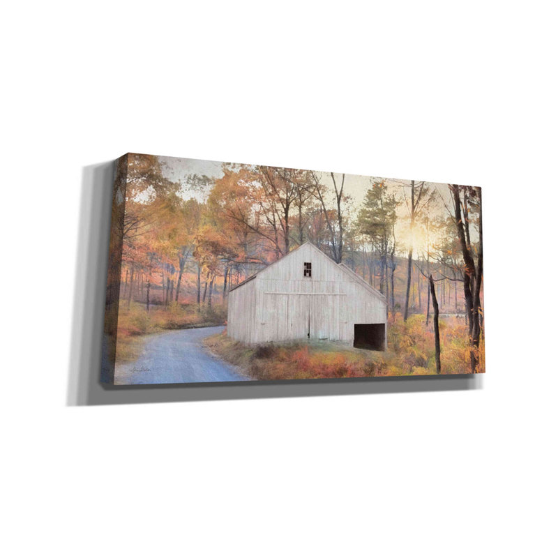 «Fall at the Barn» par Lori Deiter, art mural sur toile, H 20 po x l 40 po x P 1,5 po