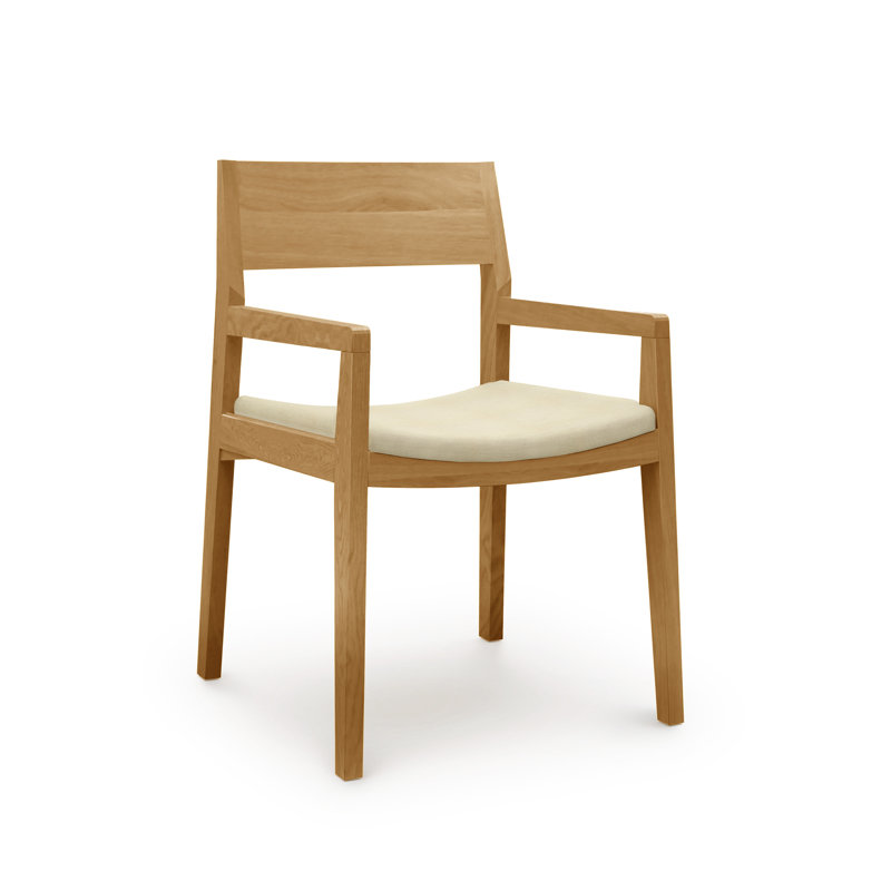Iso Microsuede Arm Chair, Microsuede Ebony, Natural Oak