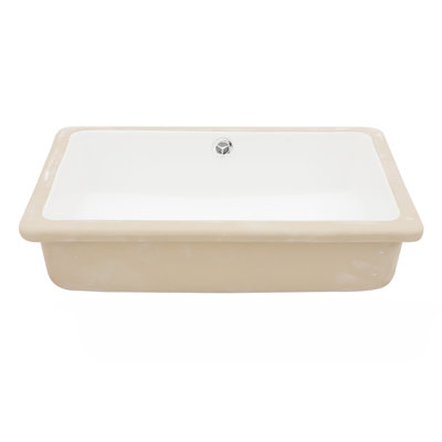 Lavabo de salle de bain rectangulaire encastré en céramique blanche 18 "X12" avec trop-plein (n'inclut que le lavabo de salle de bain)