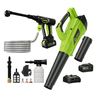 Cordless Cleaning Combo, 320 PSI Portable Pressure Washer & 750 CFM Leaf Blower Kit