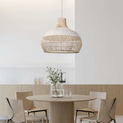 Calpella -Natural and White Rattan Light Pendant