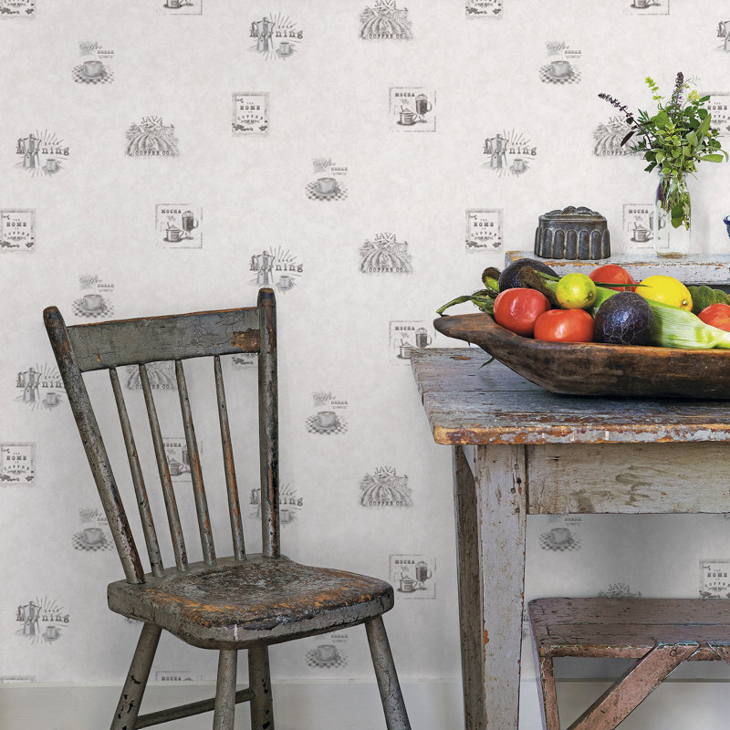 Kadlec Coffee 10m X 53cm Wallpaper Roll, Black/Grey