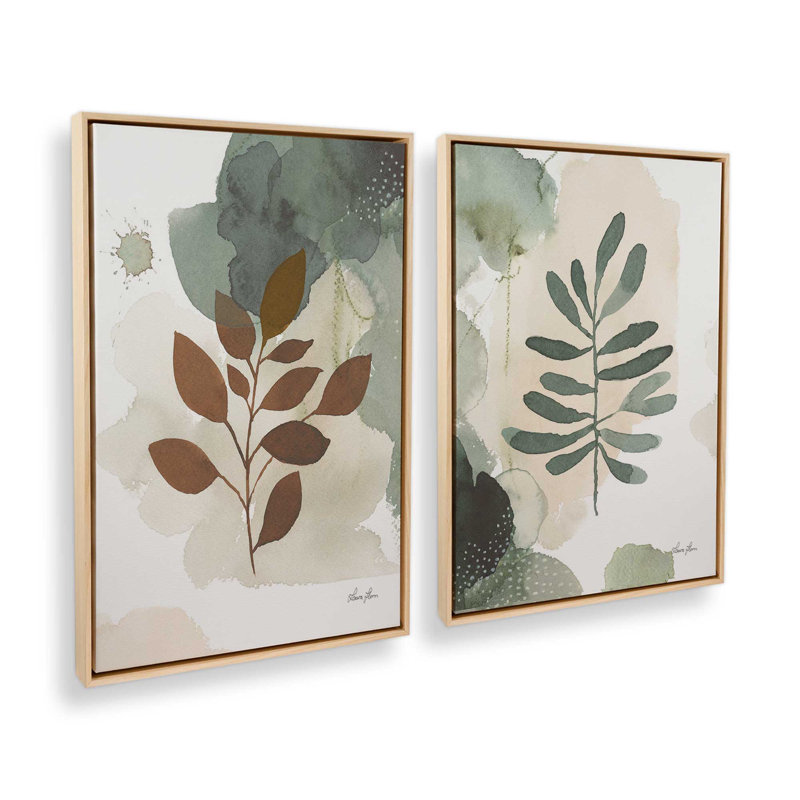 Ensemble de 2 feuilles harmoniques duo I, Cadre américain en érable flottant, H 19 po x l 26 po