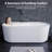 66.15" X 31.5" Freestanding Large Capacity Acrylic Bathtub With Striped Design