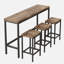 Ensemble de table de salle à manger long avec 3 tabourets, facile à assembler, naturel -1842940582