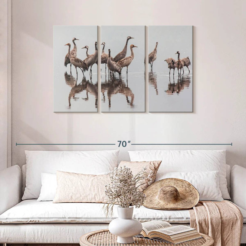Brampt Sandhill Crane Flock, 28" H x 45" W